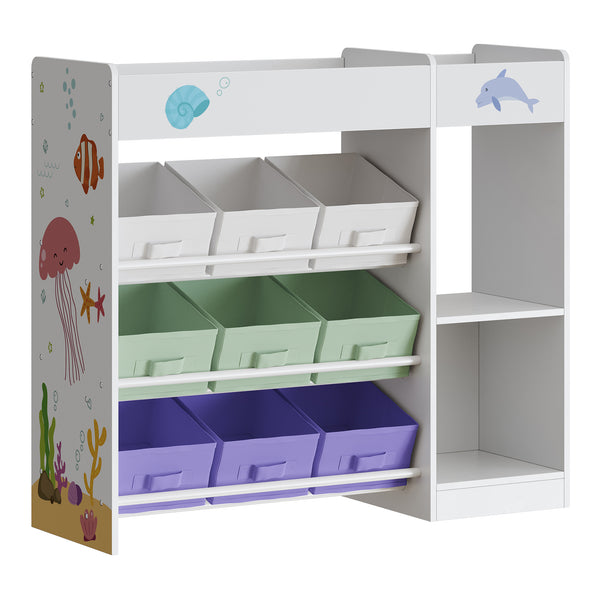 Barnhylla Farusa 80x90x30 cm Aqua Dream Motiv [en.casa]