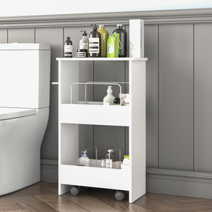 Rullvagn Katra 67x40x20 cm Vit [en.casa]