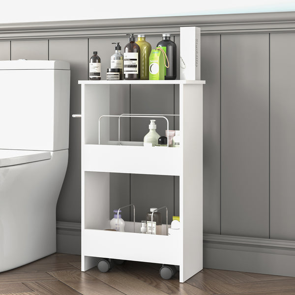 Rullvagn Katra 67x40x20 cm Vit [en.casa]