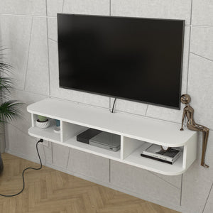 TV-lågt skåp hängande Oundsvas 120x30x19 cm Vit [en.casa]
