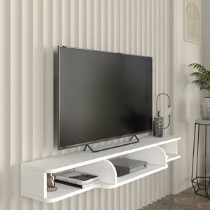 TV-lågt bord hängande Aar 135x30x16 cm Vit [en.casa]