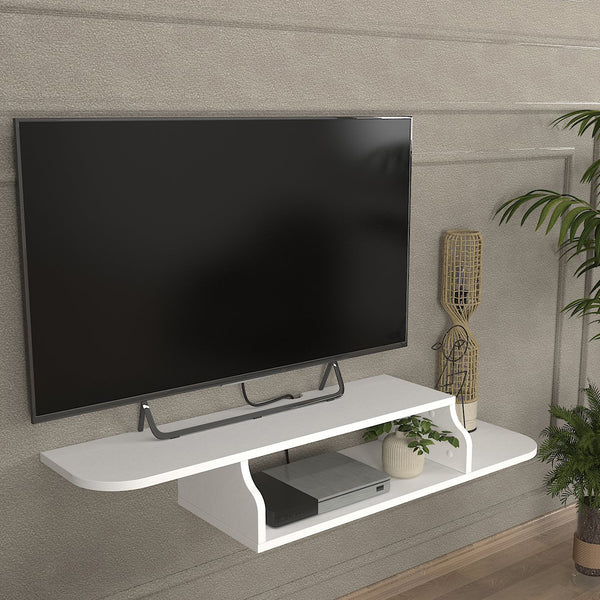 TV-lågt bord hängande Kershaby 120x30x19 cm Vit [en.casa]