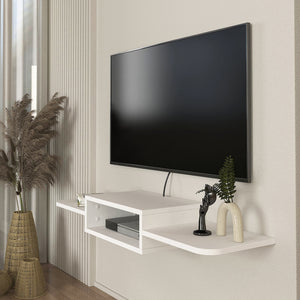 TV-lågt bord hängande Tar 115x30x16 cm Vit [en.casa]