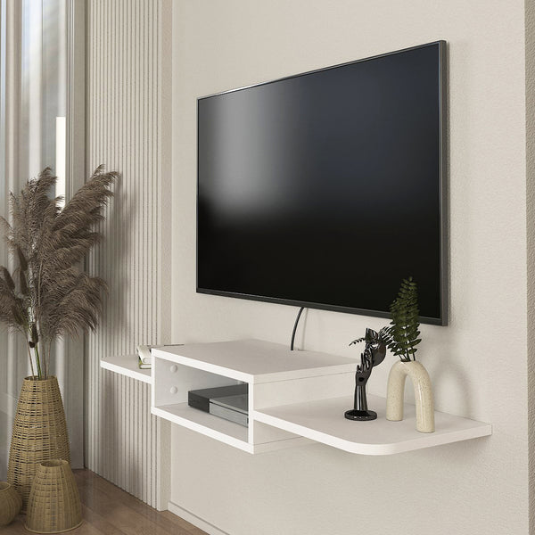 TV-lågt bord hängande Tar 115x30x16 cm Vit [en.casa]