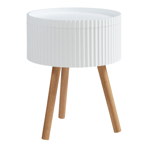 Sidobord Bongard med förvaring Ø38x48 cm Vit [en.casa]
