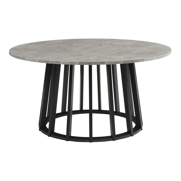 Soffbord Buzzard Ø90x45 cm Svart/Betongutseende [en.casa]