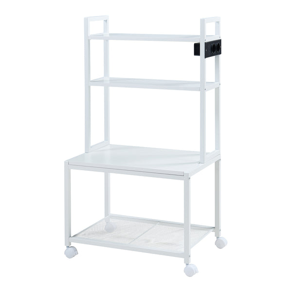 Rullbar skrivbord för skrivare Svanaldsvipp 100x55x38 cm cm Vit [en.casa]