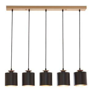 Taklampa Posdand 130x90x14 cm Trä/Svart [lux.pro]