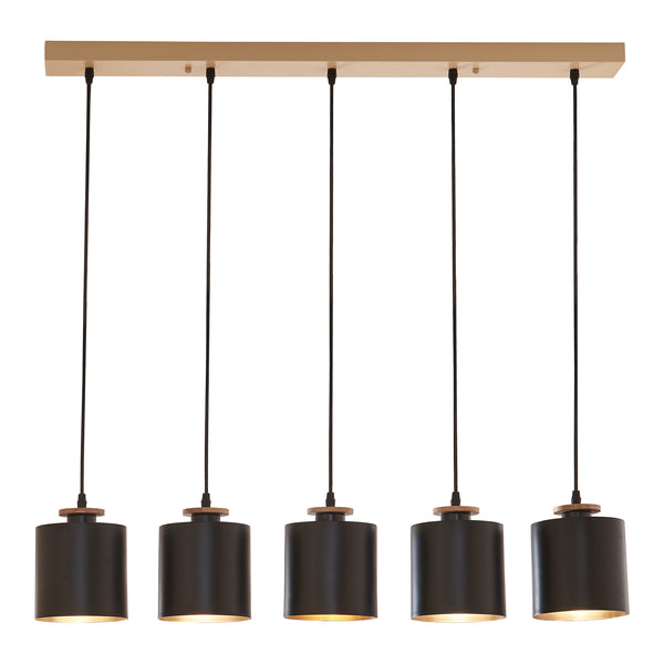 Taklampa Posdand 130x90x14 cm Trä/Svart [lux.pro]