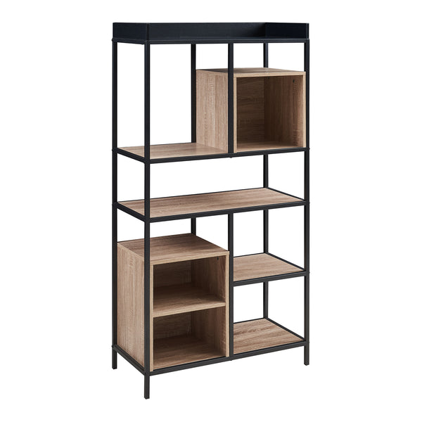 Fristående hylla Belana 137x70x33 cm Svart/Eklook [en.casa]