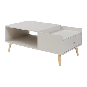Soffbord Hallevil med låda 106x59x44 cm Ljusgrå [en.casa]