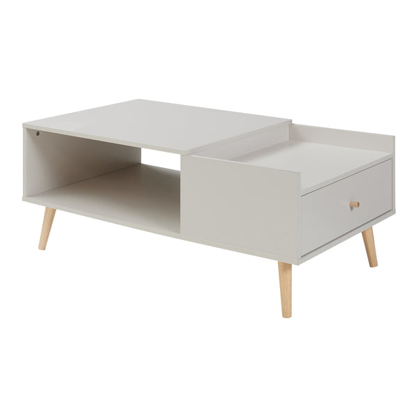 Soffbord Hallevil med låda 106x59x44 cm Ljusgrå [en.casa]