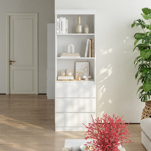 Bokhylla Les 180x60x35 cm vit [en.casa] 