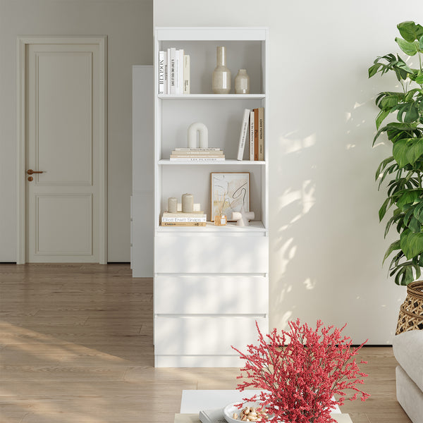 Bokhylla Les 180x60x35 cm vit [en.casa] 