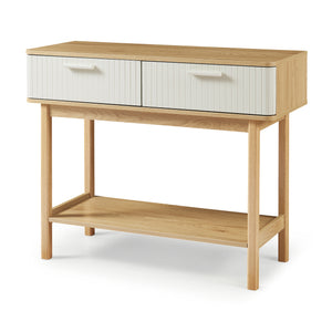 Konsolbord Ferrersp med 2 lådor 100x40x80 cm Eklook/Sandfärgad [en.casa]