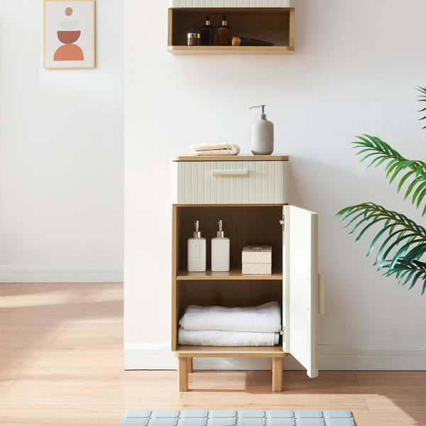 Badrumsskåp Ferrersp 80x40x35 cm Eklook/Sandfärgad [en.casa]