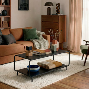 Soffbord Færder 115x50x45 cm Stål Svart [en.casa]