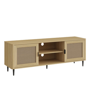 TV-bänk Lukhomso 152x40x54 cm Eklook/Rattanlook [en.casa]