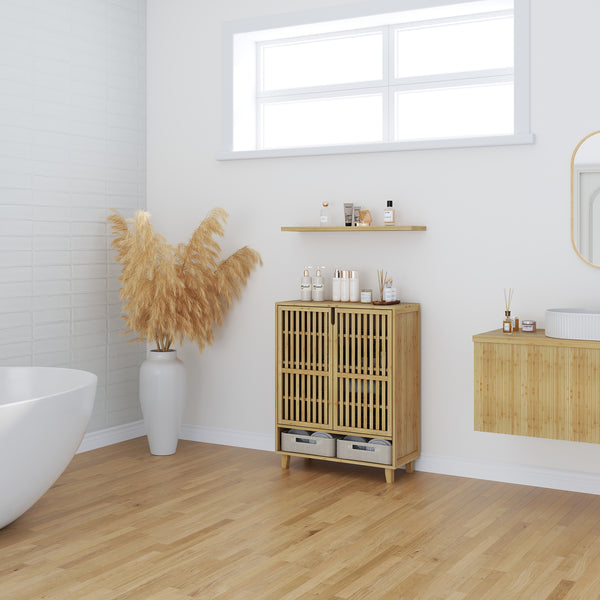 Skåp för skor Sirgerg 91x72x35 cm bambu natur [en.casa]