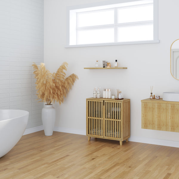Sidobord Sirgerg 77x72x33 cm Bambus Natur [en.casa]