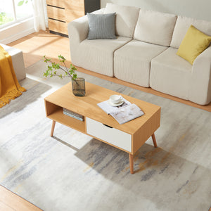 Soffbord Bordkak med låda 100x48x45 cm eklook/vit [en.casa]