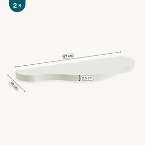 Barnväggshylleset 2-delar Sirlstalo 57x19x3 cm Vit [en.casa]