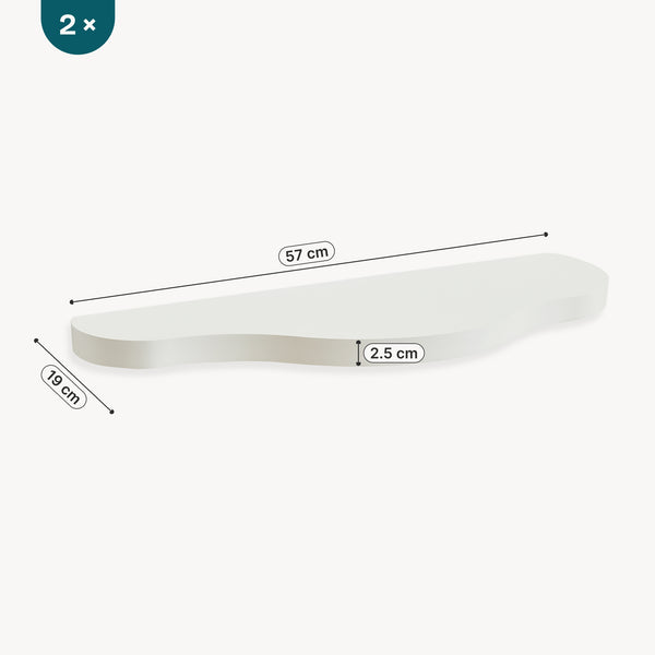 Barnväggshylleset 2-delar Sirlstalo 57x19x3 cm Vit [en.casa]