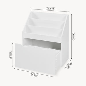 Barnhylla Sirlstalo 70x63x30 cm Vit [en.casa]