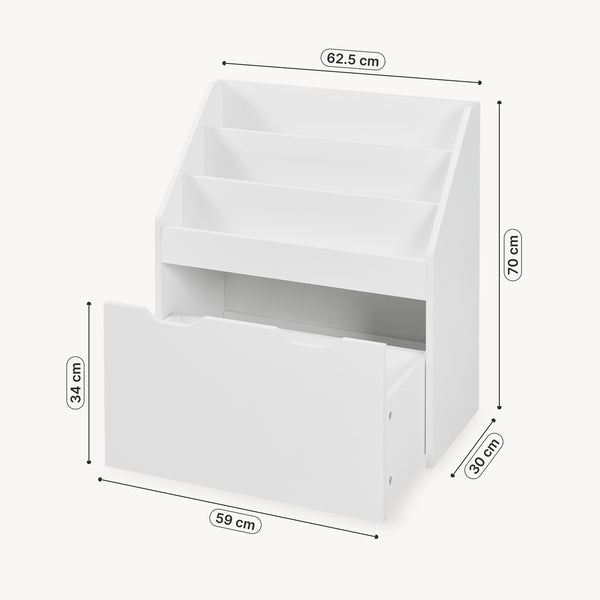 Barnhylla Sirlstalo 70x63x30 cm Vit [en.casa]