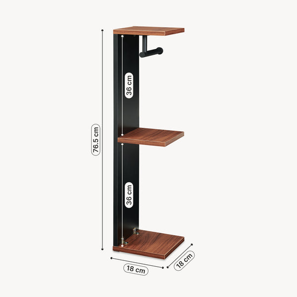 Toalettpappershållare Trond 76x18x18 cm Svart/Valnötutseende [en.casa]