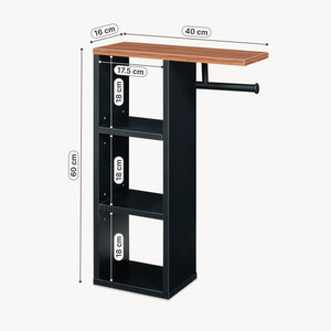 Toalettpappershållare Trond 60x40x16 cm Svart/Valnötutseende [en.casa]