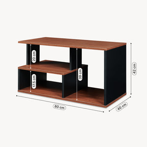 Soffbord Trond 80x40x42 cm Svart/Valnöt [en.casa]