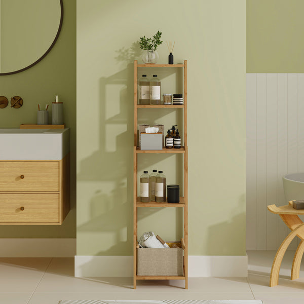 Badhylla Anun 128x30x30 cm Bambus Natur [en.casa]