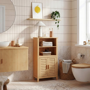 Sidobord Rirg 92x50x25 cm Bambus Natur [en.casa]