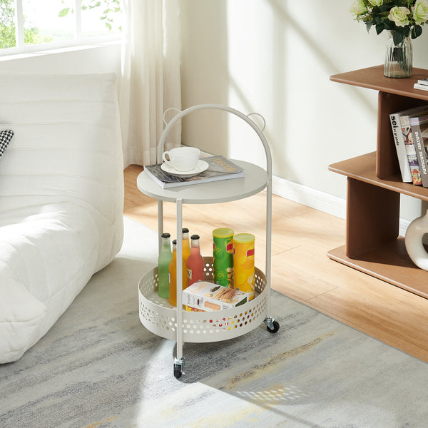 Serveringsvagn Jässaatka stål 76x40 cm grå [en.casa]
