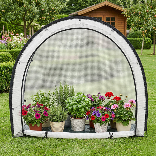 Tomatväxthus av folie Larshasas 180x80x170 cm Transparent [en.casa]