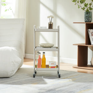 Serveringsvagn Kelevn 67x33x31 cm stål grå [en.casa]