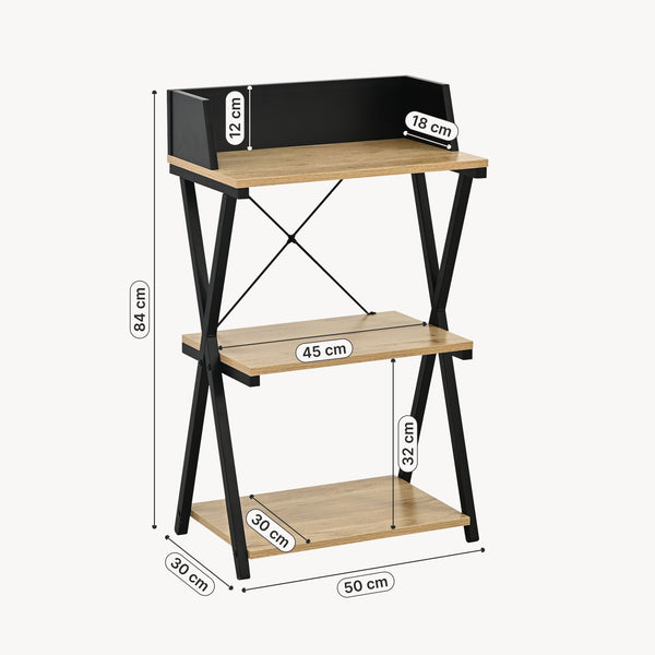 Fristående hylla Kappespoo 84x50x30 cm Svart/Eklook [en.casa]