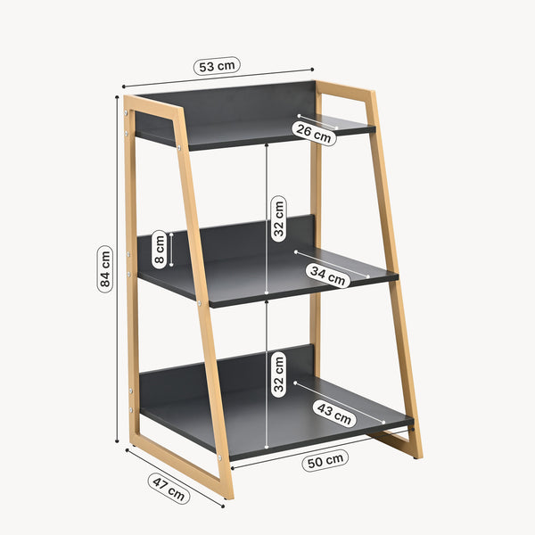 Hyllsystem Kuomi 84x53x47 cm Beige/Mörkgrå [en.casa]