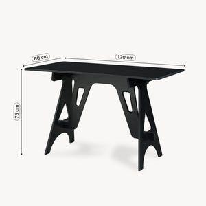 Skrivbord Bostenenna 120x60x75 cm Svart med trästruktur [en.casa]