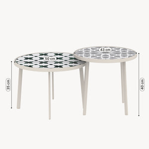 Utomhusbord Faeto 2-del. Glasplatta Champagne [casa.pro]