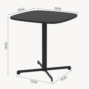 Utomhusbistrombord Foggia 75x70x70 cm stål antracitgrå [casa.pro]