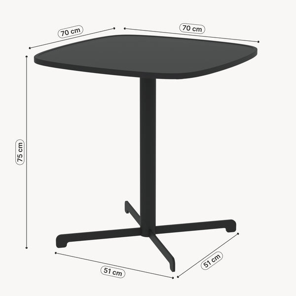 Utomhusbistrombord Foggia 75x70x70 cm stål antracitgrå [casa.pro]