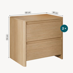 Nattduksbord Takranmaa 2-pack 54x60x40 cm Eklook [en.casa]