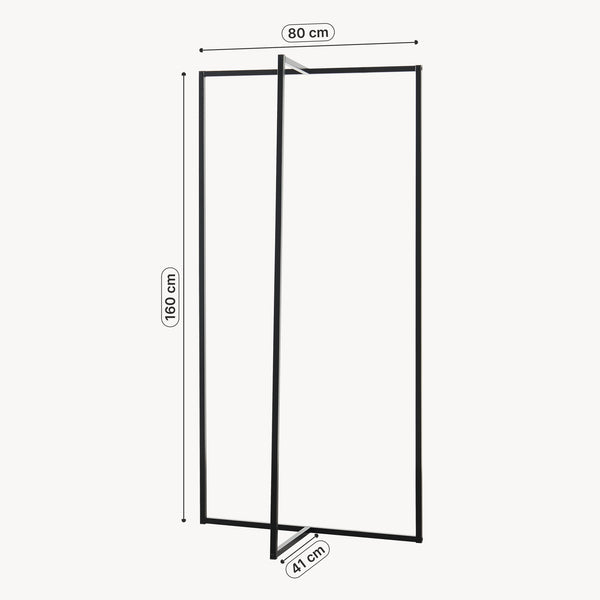 Garderobsställ Norjad 160x80x41 cm Metall Svart [en.casa]