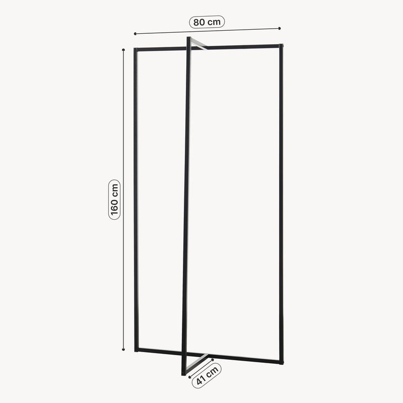 Måttskiss Garderobsställ Norjad 160x80x41 cm Metall Svart [en.casa]