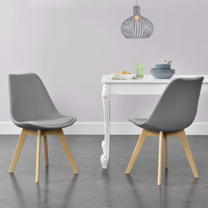 Matstol Frederikstad set om 2 bok textil [en.casa] välj modell