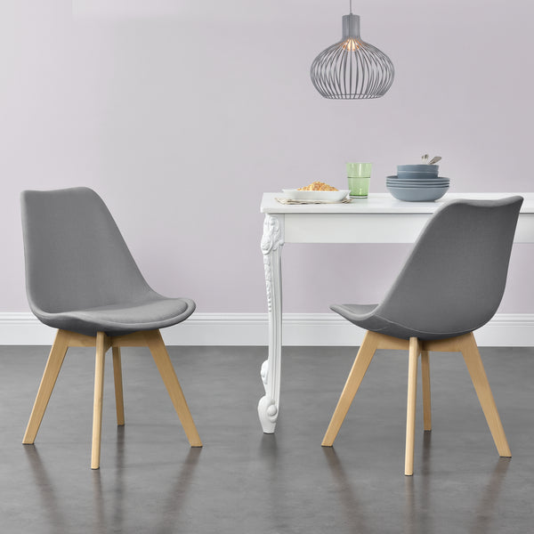 Matstol Frederikstad set om 2 bok textil [en.casa] välj modell