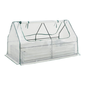 Upphöjd bädd med växthus Balsorano 186x96x98 cm [en.casa]