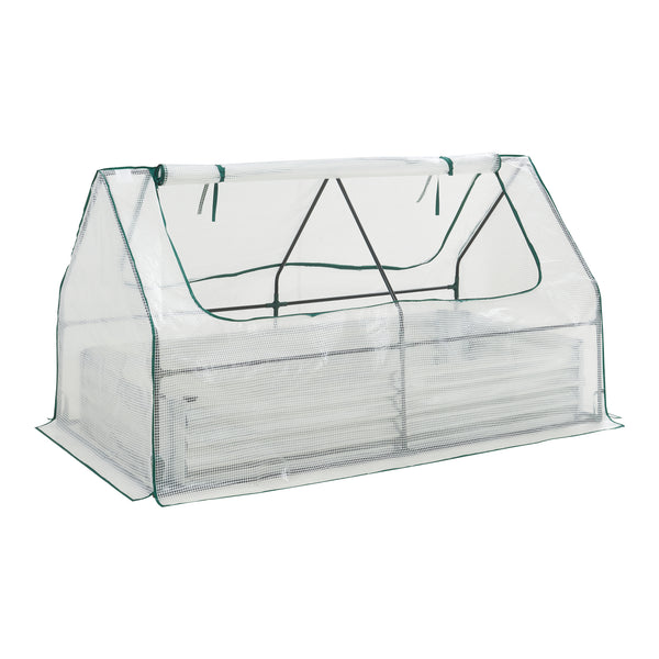 Upphöjd bädd med växthus Balsorano 186x96x98 cm [en.casa]